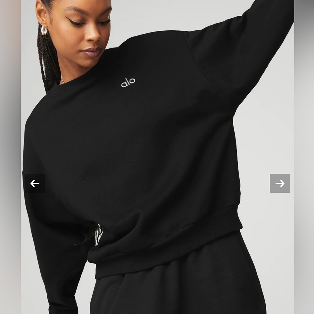 ALO Yoga Black Crew Neck Sweater